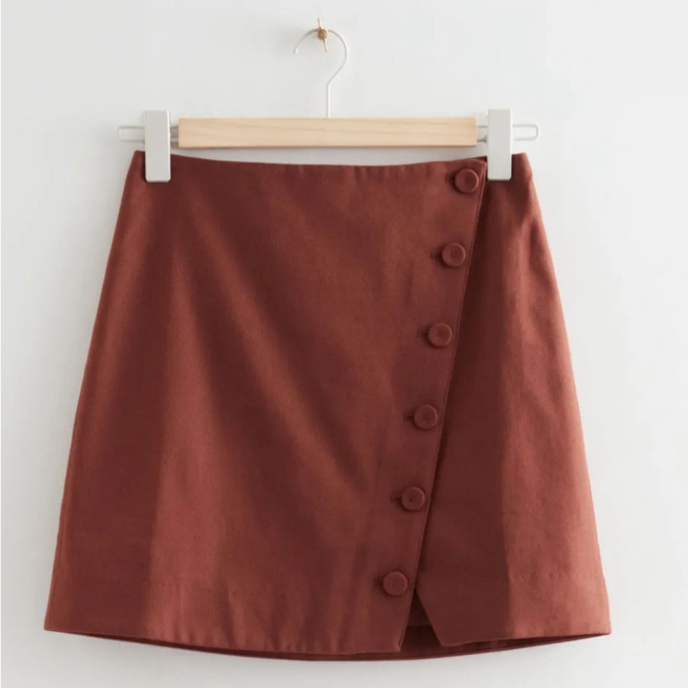 & Other Stories Buttoned Wrap Mini Skirt